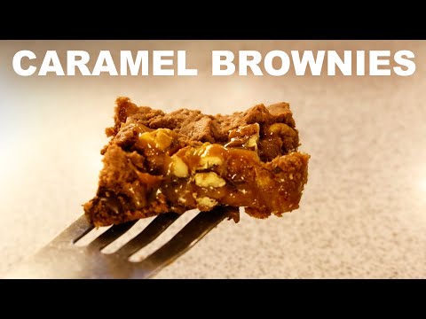 Chewy caramel brownies
