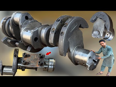 How a broken crankshaft of a truck is assembled in 2 pieces has never been seen before