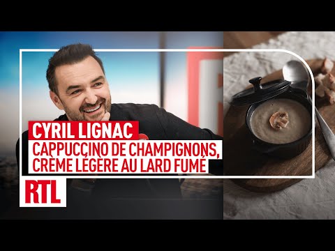 Cyril Lignac : cappuccino de champignons, crème légère au lard fumé