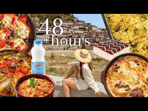Eating Only Albanian Food in ALBANIA for 48 Hours 🫑🧀🥛