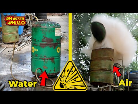 Pneumatic vs hydraulic explosion! What are the differences?     [DON'T TRY THIS AT HOME]