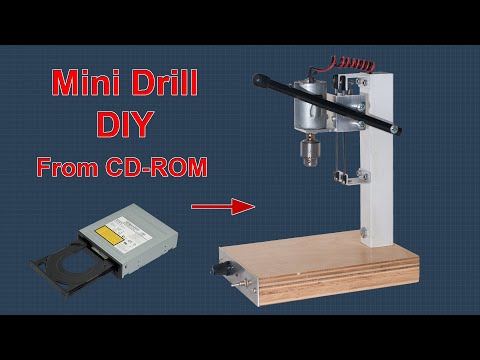 Mini drill press DIY | Make a mini drill using cd-rom slide rail |  How to make a mini drill press