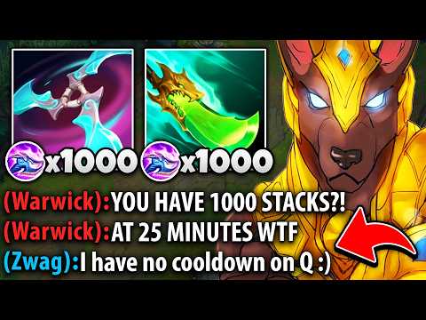 Nasus but my Q has legit no cooldown so I break the STACK RECORD! (UNLIMITED Q SPAM)