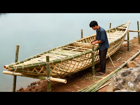 3 weeks challenge  to build a bamboo sofa and bed for a bamboo house！Very luxurious！