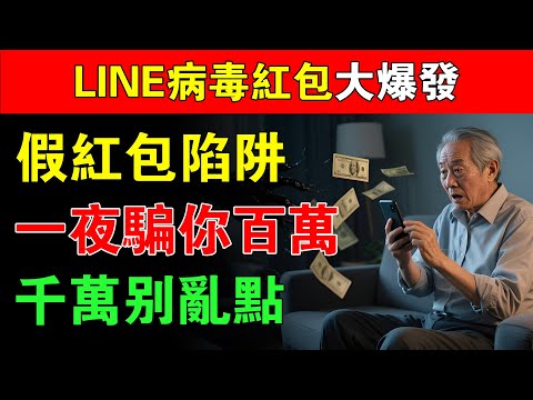 LINE假紅包新騙術曝光，120萬一夜蒸發！快提醒家裏長輩！#詐騙#防詐#中老年防詐騙#紅包陷阱 #LINE詐騙