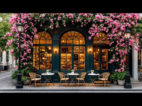 Cozy French Coffee Shop Ambience with Jazz Relaxing Music for Work, Study ☕🪻Morning Spring Jazz