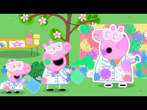 Peppa Pig ATTACKS Mummy Pig with Paint!🎨Giant Rainbow Painting|Tales Full Episodes | Cartoon|20 Min