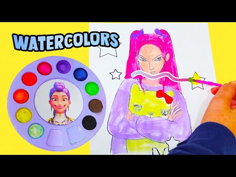 Kpop Demon Hunters Movie Watercolors Activities for Kids