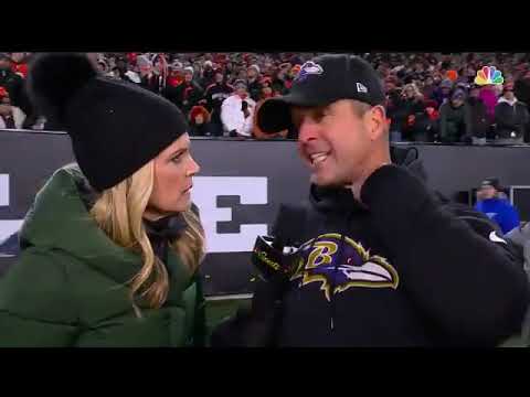John Harbaugh Hilarious In-Game Sideline Interview