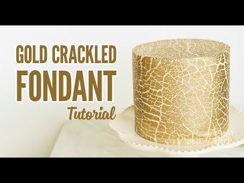 Gold Crackled Fondant Technique   Sugar Geek Show
