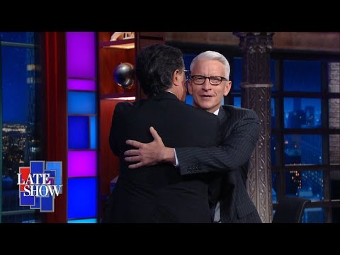 Anderson Cooper and Stephen Colbert Hug It Out