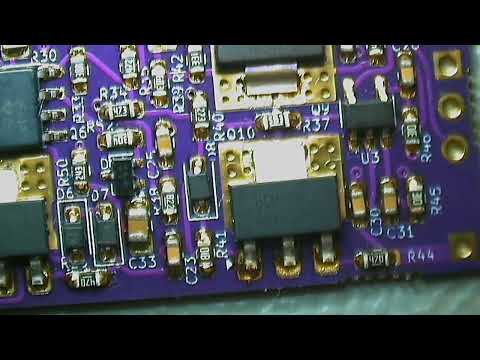 Quality control of the soldering of Sukhov's SMD phono preamplifier under a microscope