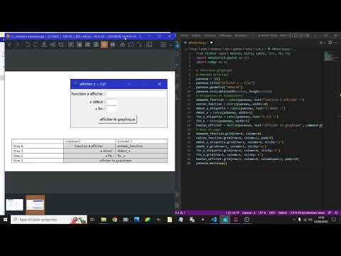 tuto python : tracer le graphique d'une fonction mathématique (avec interface graphique tkinter)