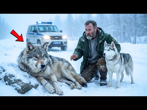 Волчица ждала смерти на трассе, но один человек и хаски всё изменили