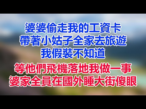 婆婆偷走我的工資卡，帶著小姑子全家去旅遊，我假裝不知道，等他們飛機落地我做一事，婆家全員在國外睡大街傻眼#情感故事 #為人處世 #生活經驗