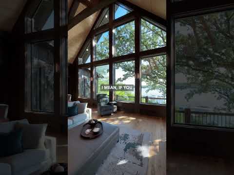 This Great Room is STUNNING! 😍 #customhome #loghome #logcabin #newhome