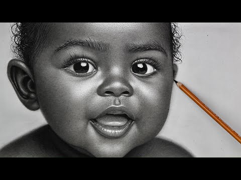 How to shade a baby face | Realistic charcoal shading tutorial