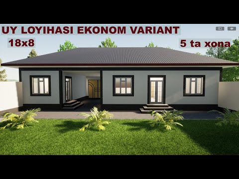 Эканом вариантдаги ихчам 5 хонали уй лойихаси / уй проекти /Variant №78