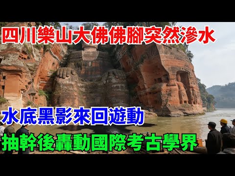 四川樂山大佛佛腳突然滲水，水底黑影來回遊動，抽幹後發現的秘密轟動國際學界【奇遇天下】#奇聞#故事#真相#風水鑒寶#樂山大佛#國際