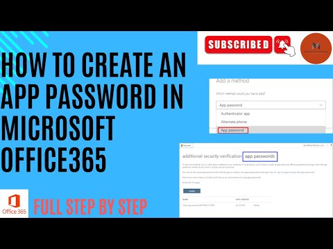 How to create an app password in Microsoft O365 using admin portal|ERP & Application server||2024