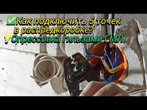Подключение 5 точек в распредкоробке/How to Connect Wires in a Junction Box