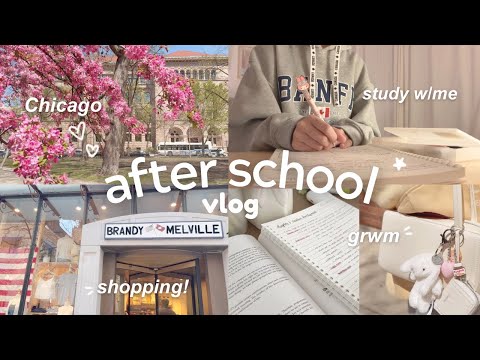 AFTER SCHOOL VLOG *productive* 🐇🎀 prepping for exams, study w/me, Chicago trip, unboxing + haul