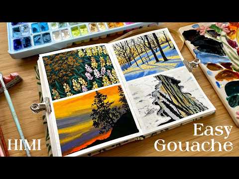 Easy Gouache Landscape Painting Ideas ⎪Why I Use HIMI Gouache ✨