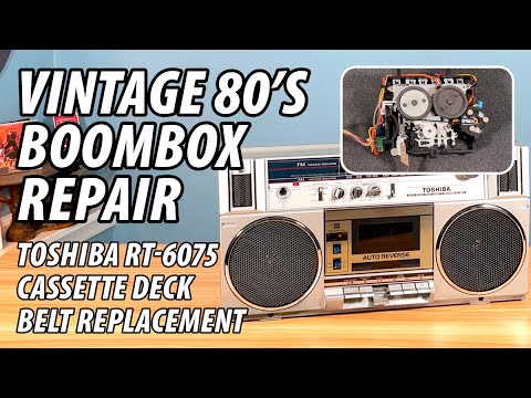 Vintage 80's Boombox Repair - Toshiba RT-6075 Cassette Belt Replacement