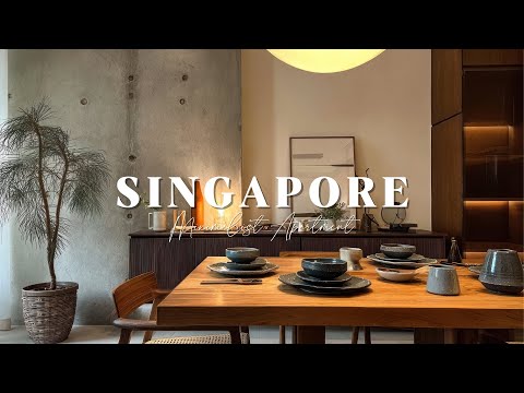 Minimalist Apartment Tour Singapore | Concrete Walls, Timber Accents & Calm Living