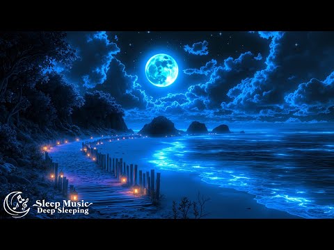 (No Ads) Sleep Music With Soothing Night Seascape • Treats Insomnia, Anxiety • Stops Overthinking