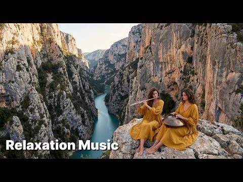 ποΈ Canyon Healing Music | Handpan & Native Flute overlooking the Turquoise River (1-Hour Echo)