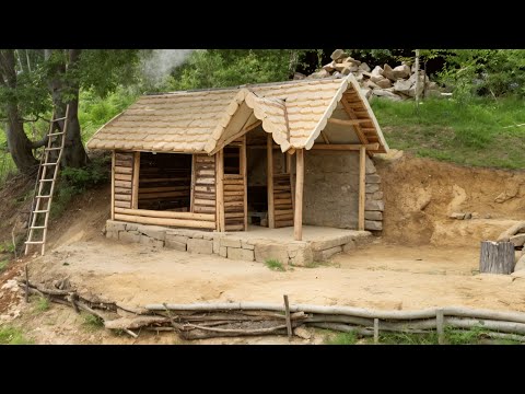 Built a House Far in the Mountains from Logs and Stones in 60 Days