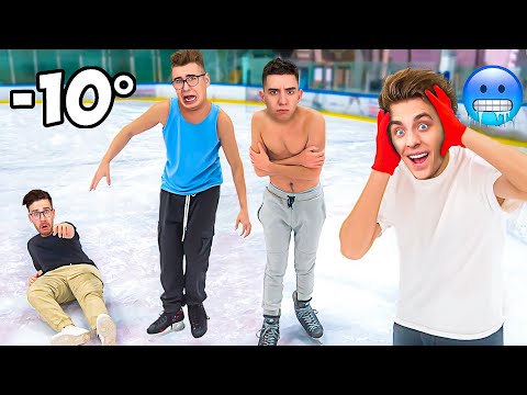 Whoever is the Last to Leave the ICE ARENA Receives $1000 - Challenge !