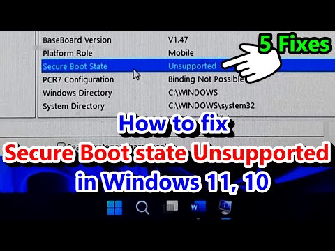 How to fix Secure Boot state Unsupported Windows 11, 10