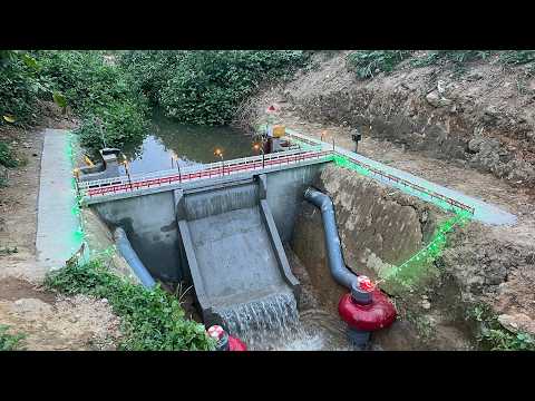 Construction of mini hydroelectric power plant with two Francis turbines