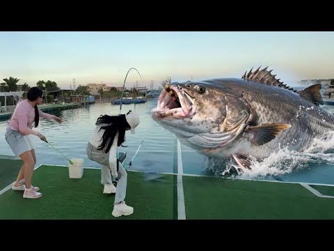 盘黑坑水库嚣张老板!老板嘲讽瞧不起我和闺蜜瘦小钓不起鱼,我反手钓三条上百斤大龙趸,吓的老板跪地求放过