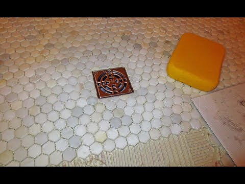 Installing a Hexagonal Mosaic Marble  shower Floor, step by step