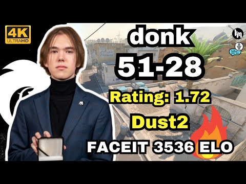 😮donk (51-28) SoloQ (Dust2) | FACEIT Ranked 3536 ELO | Jan 29, 2025 | CS2 POV/DEMO