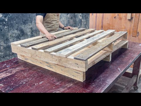 Young Carpenter Turns Pallet Wood Into Valuable Furniture - Creative And Useful Wood Recycling