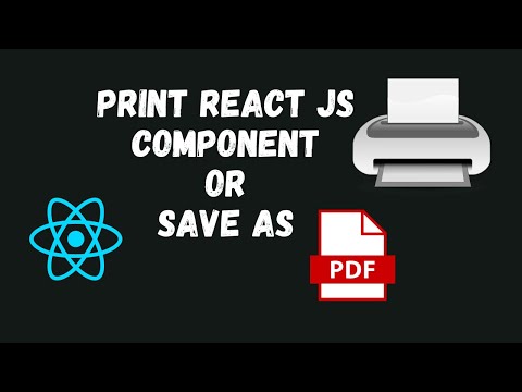 How to Print React Component on Click | React Js | Save as PDF