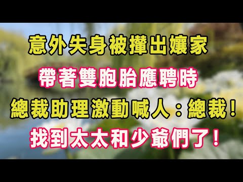 意外失身被攆出孃家，帶著雙胞胎應聘時，總裁助理激動喊人：總裁！找到太太和少爺們了！#甜寵  #情感故事  #現代言情  #小説