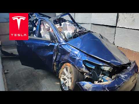 INSANE DRIVING FLIPS TESLA IN ROLLOVER CRASH