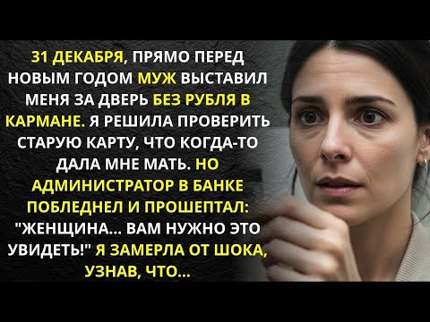 31 декабря муж выгнал меня из дома без рубля и я решила проверить карту мамы  Придя в банк, я