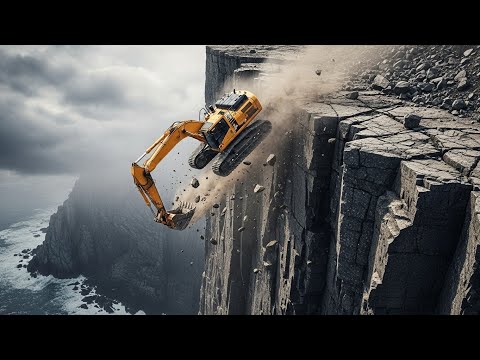 Excavator Falls Down the Cliff! Can the Crane and Transport Truck Teammates Rescue It? | Máy Xúc