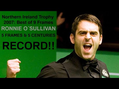 2007 Snooker Northern Ireland Trophy R2 Ronnie O'Sullivan 5 frames - 5 centuries RECORD