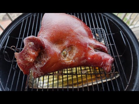Smoked Hog Head With Crispy Skin- How I Prepared It