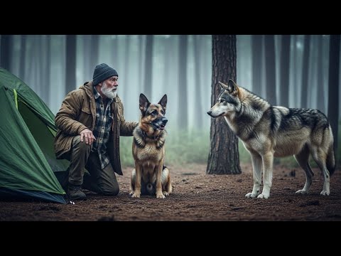Mountain Man Woke to Find Wolf Outside His Tent — What His German Shepherd Did Changed Everything