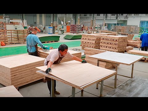 中國工廠大量生產台球桌的過程