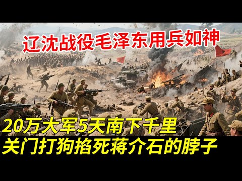 辽沈战役终极决战，毛泽东用兵如神，20万大军神出鬼没 5天南下千里，关门打狗掐死蒋介石的脖子【秘探】