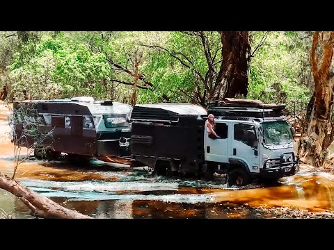 48 HRS on a CROC INFESTED RIVER - WE CAUGHT a CROCODILE!! - CORROBOREE BILLABONG - ISUZU NPS 4x4